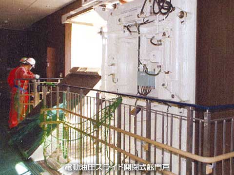 電動油圧スライド開閉式舷門戸