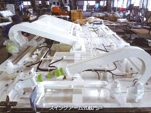 スイングアーム式舷門戸